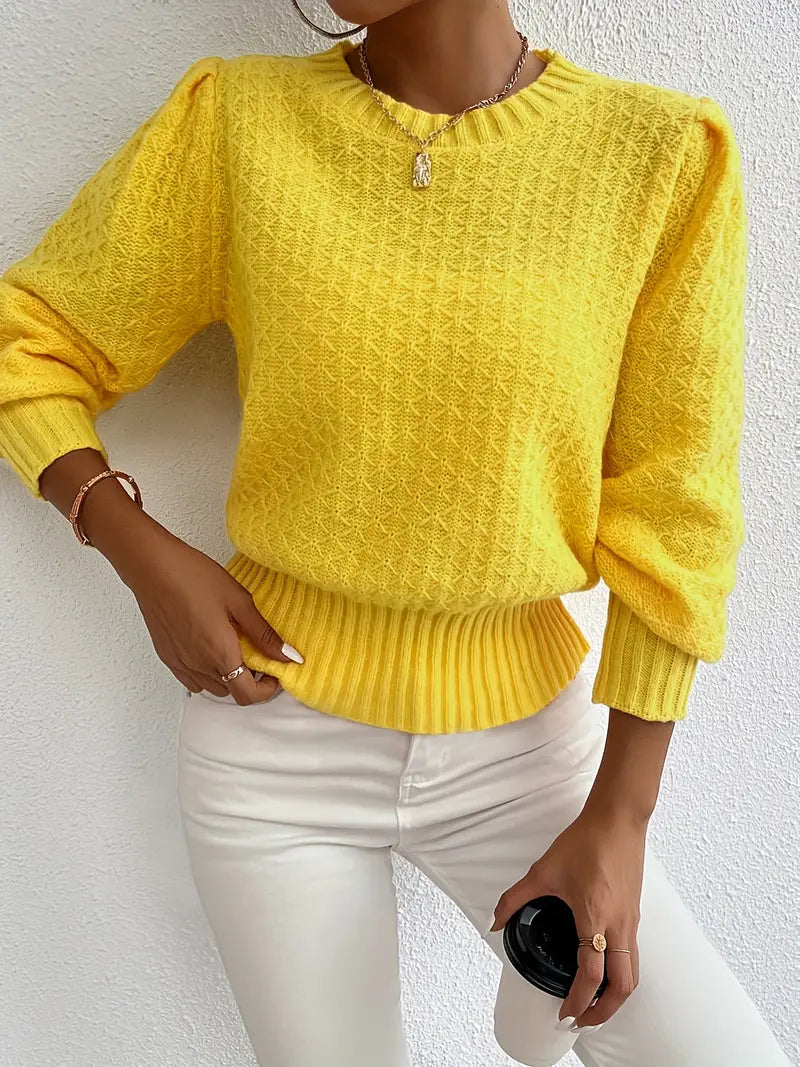Charmela – Elegant Puff Sleeves Sweater