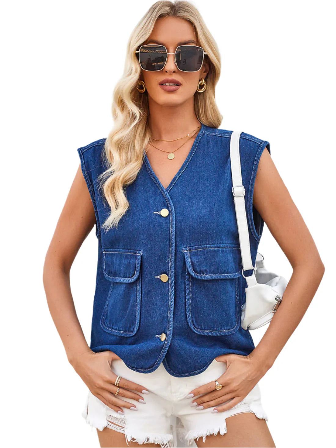 Meilani – Stylish Sleeveless Denim Vest