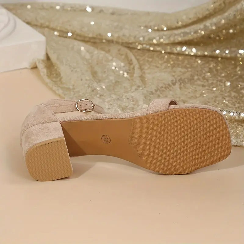 Daphira – Elegant Low Block Heel Suede Sandals