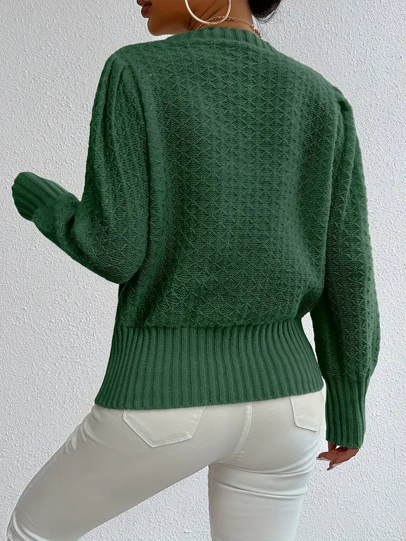 Charmela – Elegant Puff Sleeves Sweater
