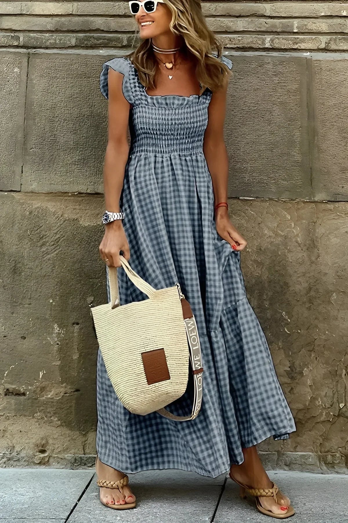 Dorina – Stylish Cotton Gingham Dress