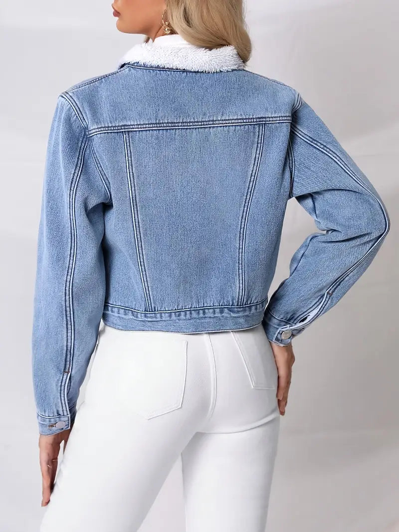 Rashana - Cotton Denim Cropped Jacket