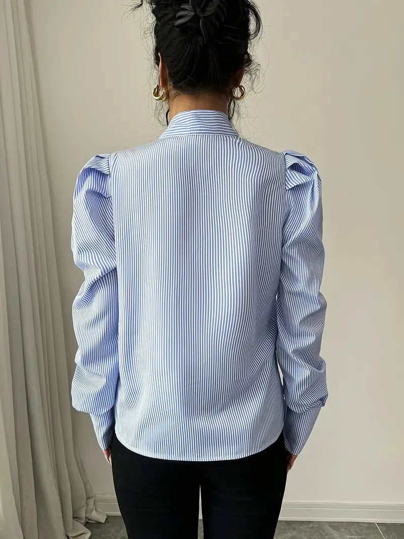Kornelia – Elegant Cotton Oversized Bow Blouse