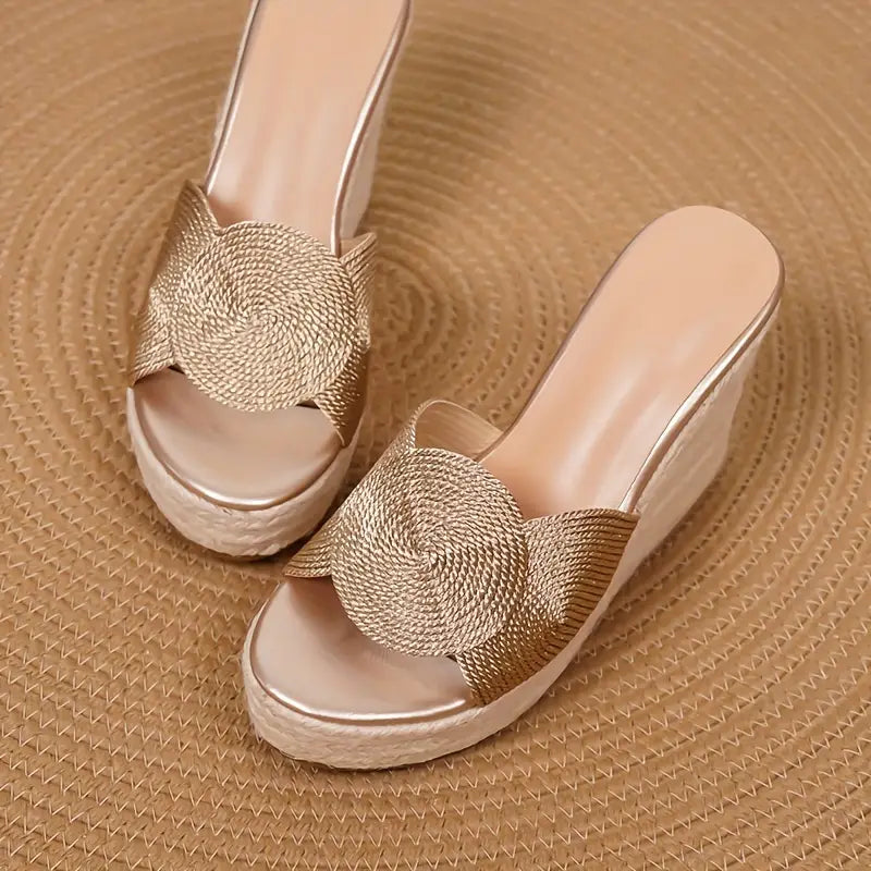 Helga – Stylish Woven Wedge Sandals