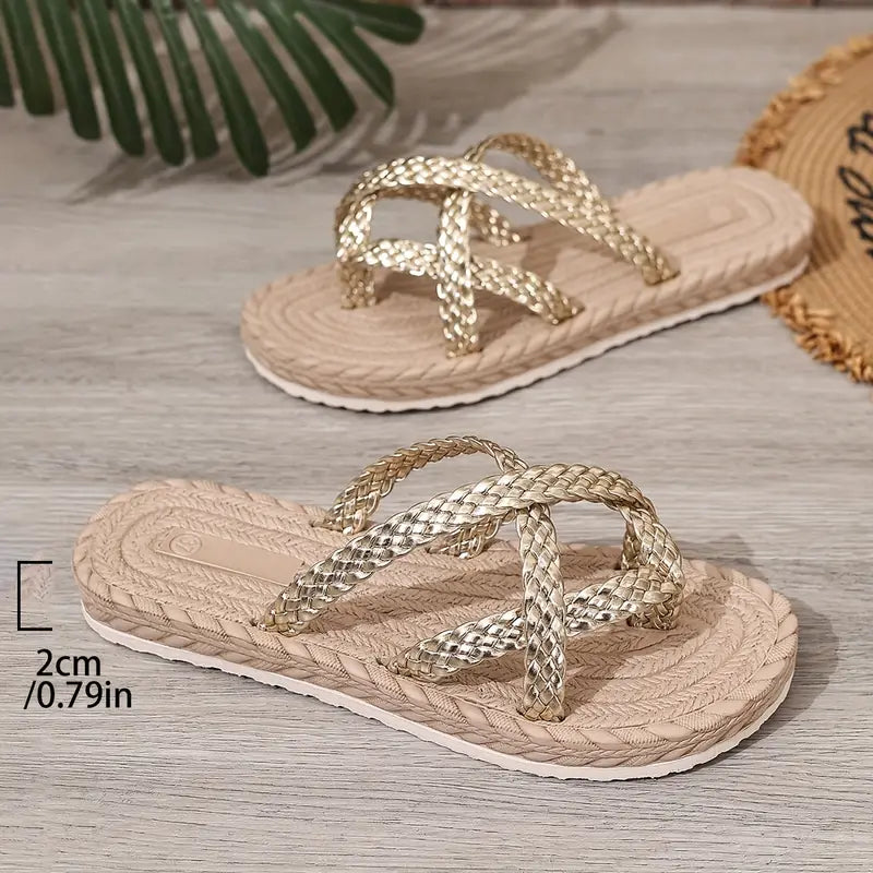 Becky – Coastal Charm Braided Mules