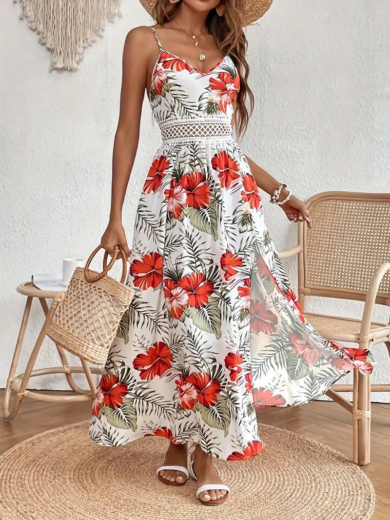 Fayora – Tropical Floral Print Maxi Dress