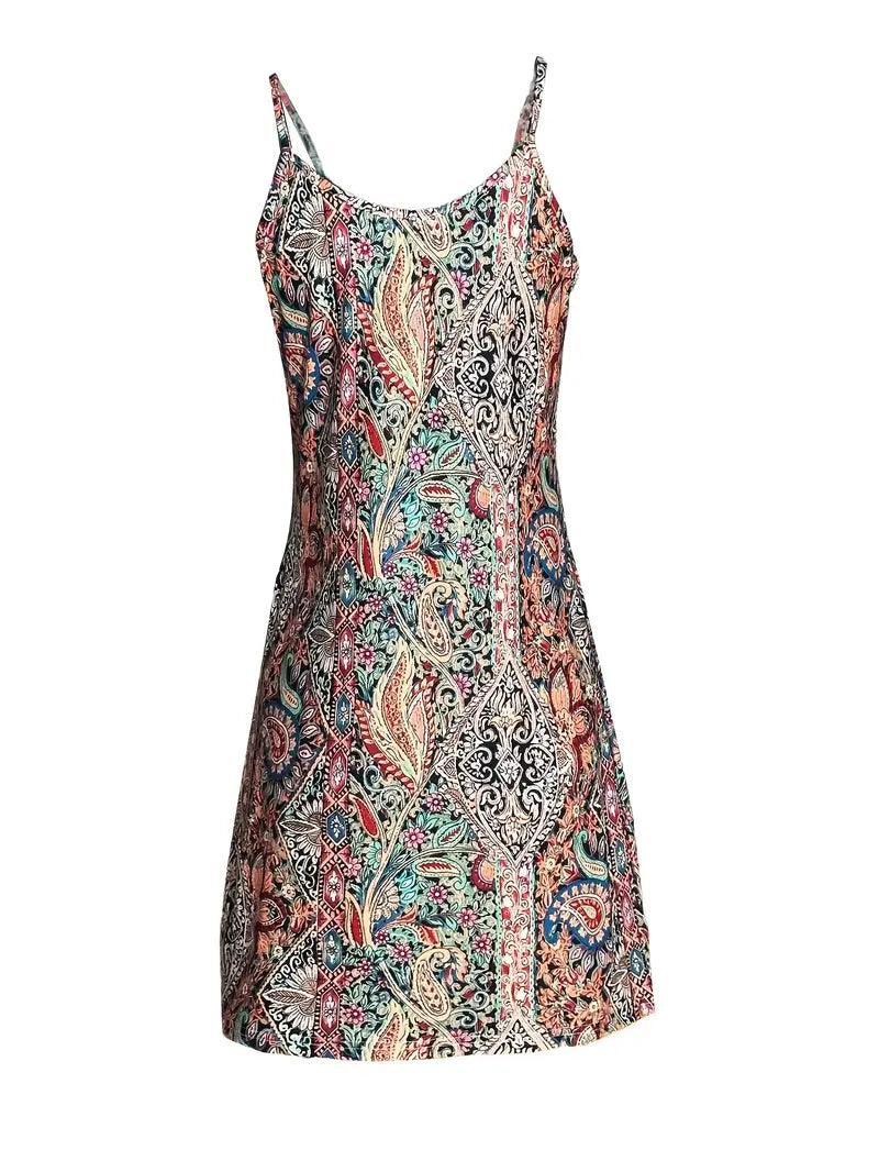 Clarimond – Sexy Paisley Printed Sleeveless Dress