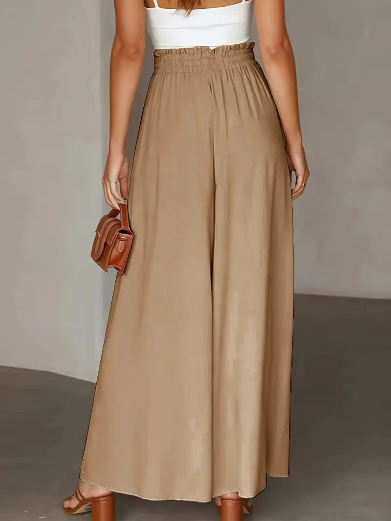 Bethy – High Waist Drawstring Wide-leg Trousers