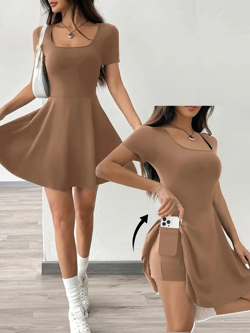 Gudrun – Chic Skater Dress with Shorts and Pocket