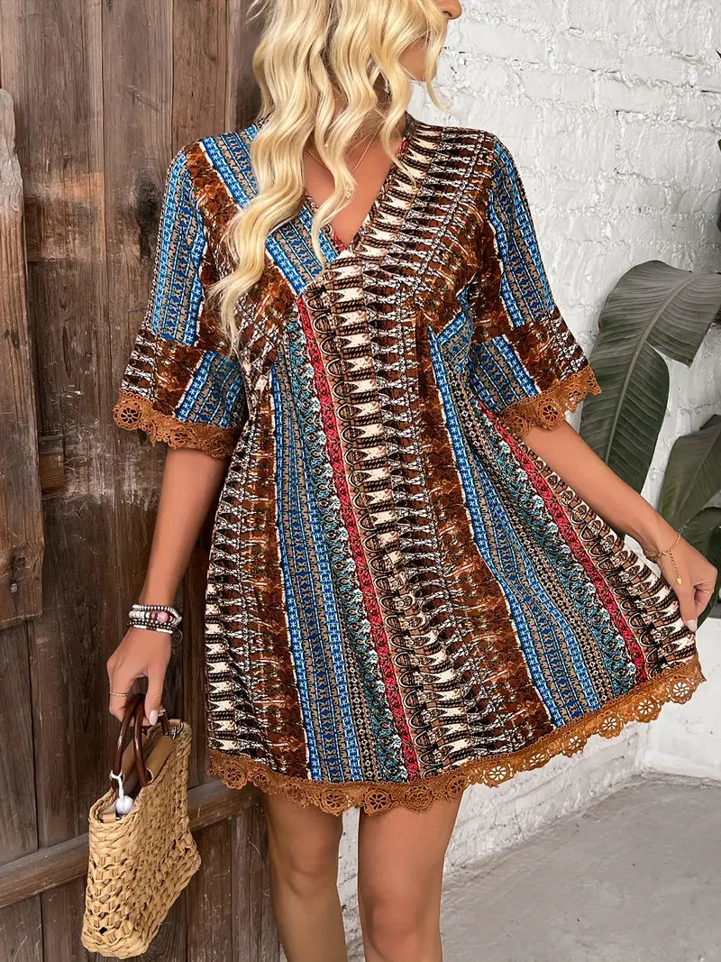 Xyrenia – Bohemian Vintage Mini Dress