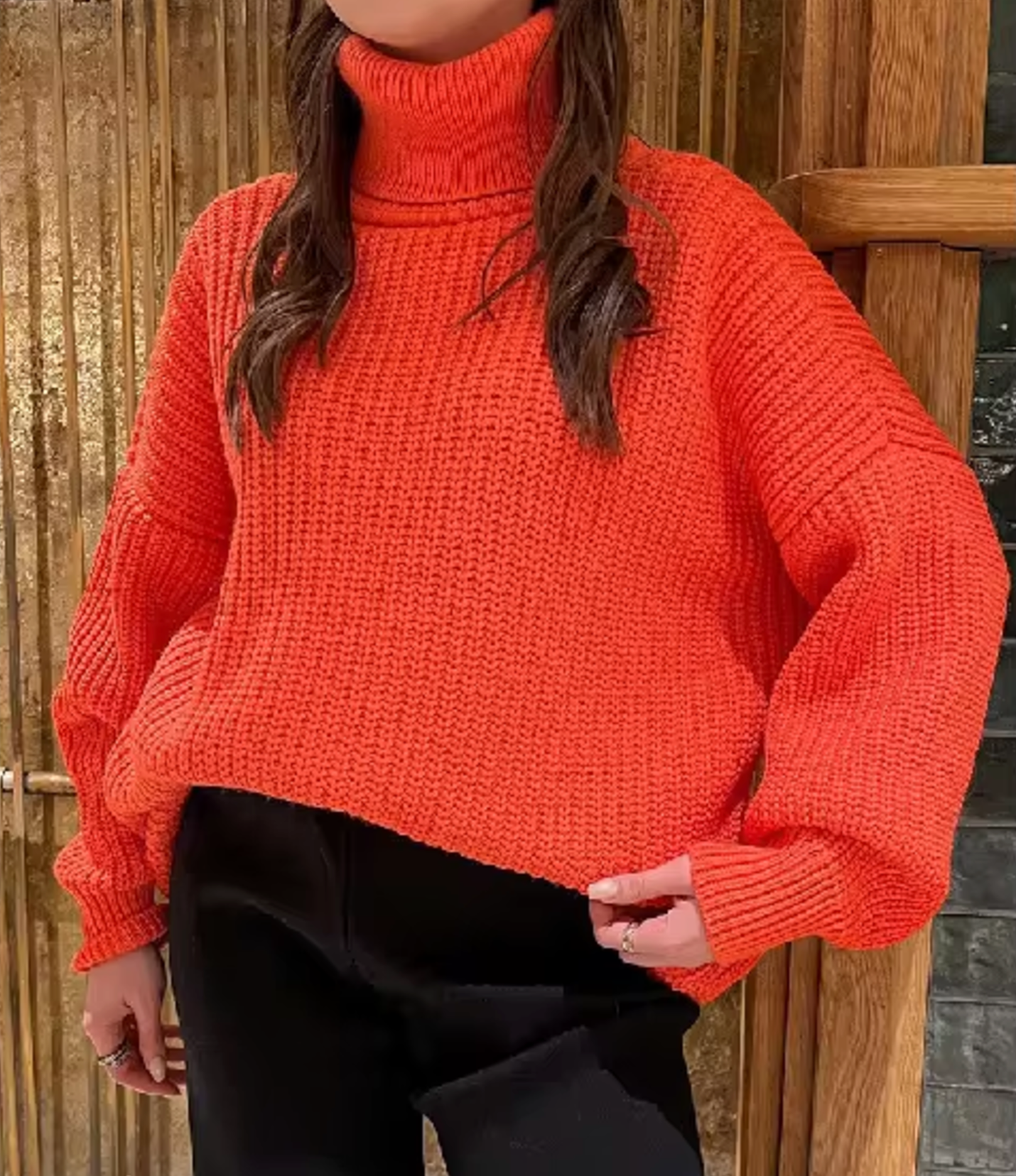 Aloe – Oversized Knitted Turtleneck Sweater