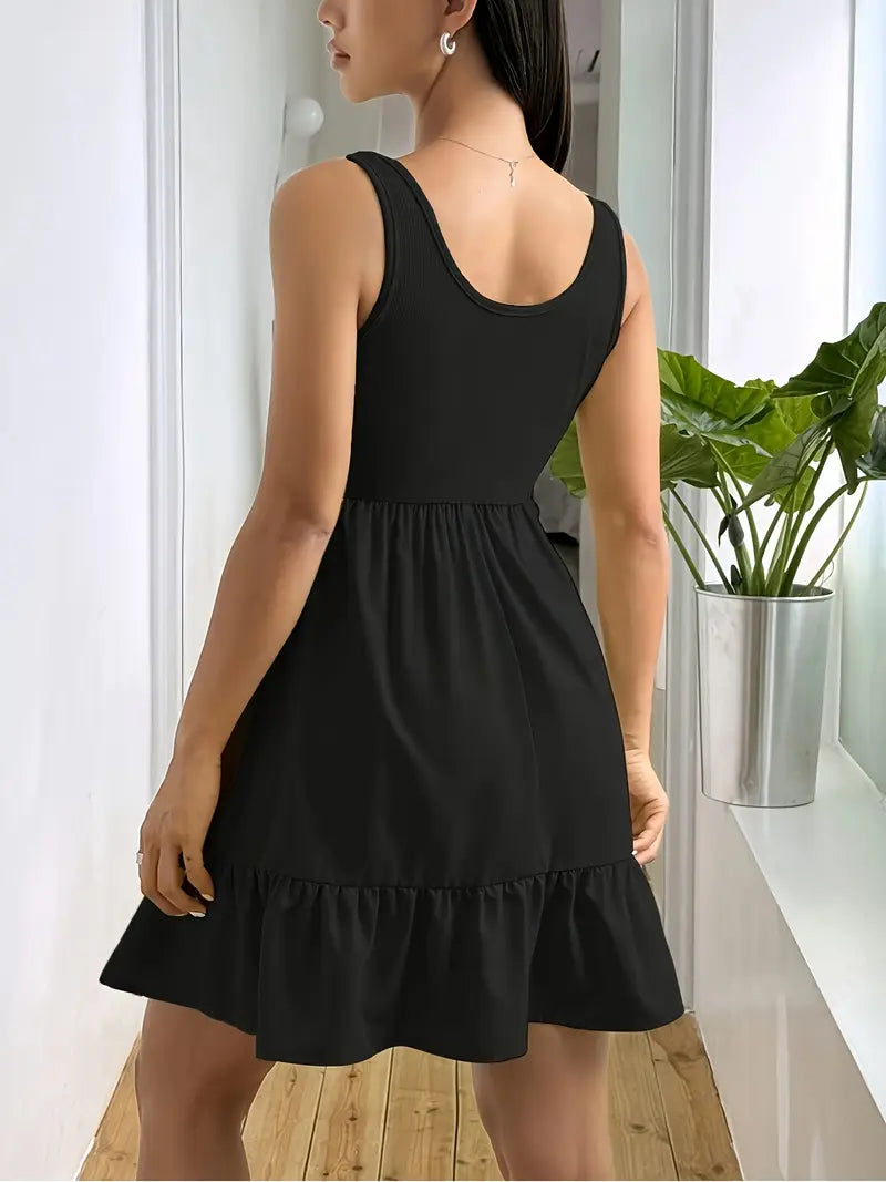 Emberlynn – Sleeveless Tiered Mini Dress