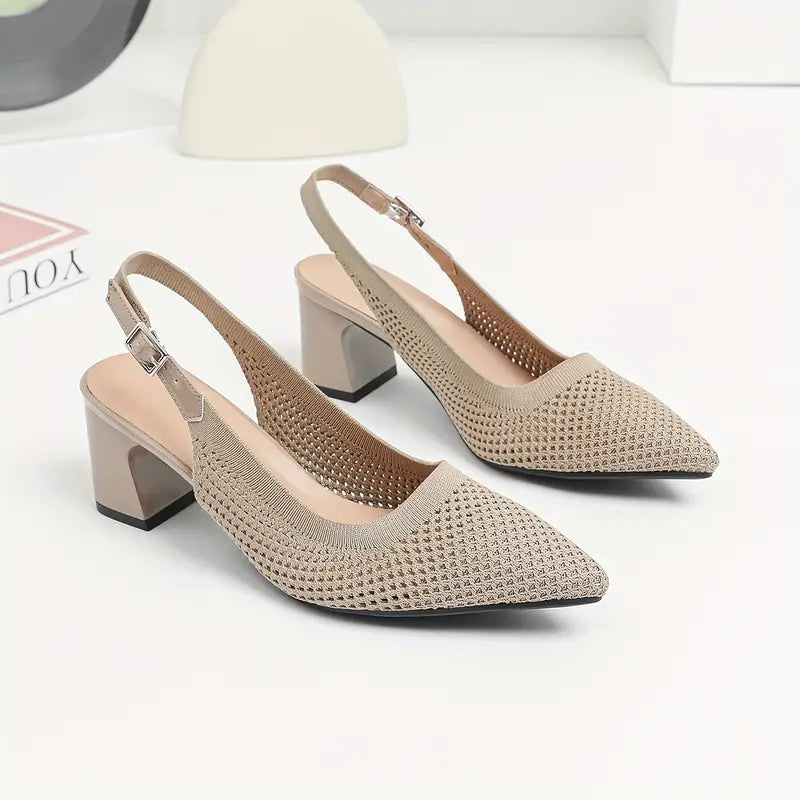 Rinika – Chic Slingback Mesh Knit Sandals