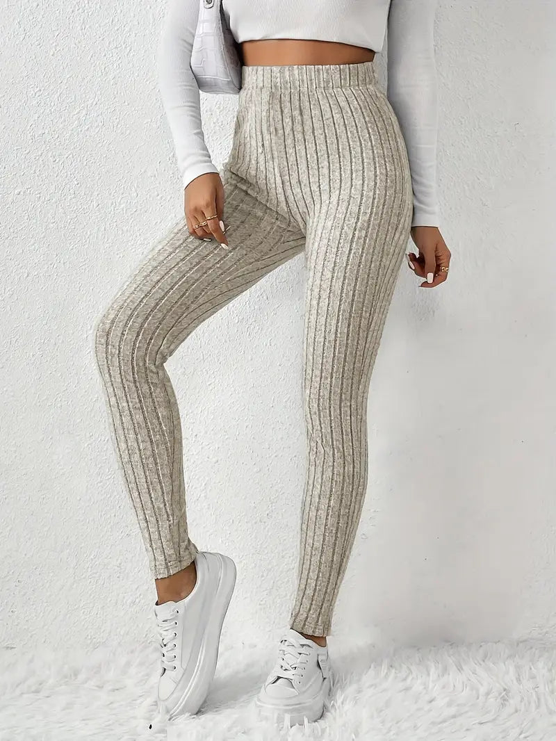 Elvida – High-waisted Ribbed Leggings