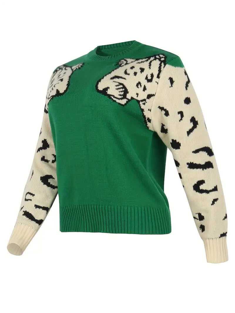 Brynlee – Vibrant Leopard Print Sweater