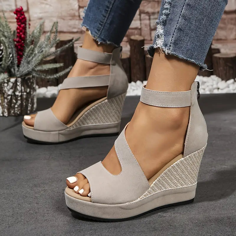 Oriane – Elegant Wedge Sandals in Espadrille Style