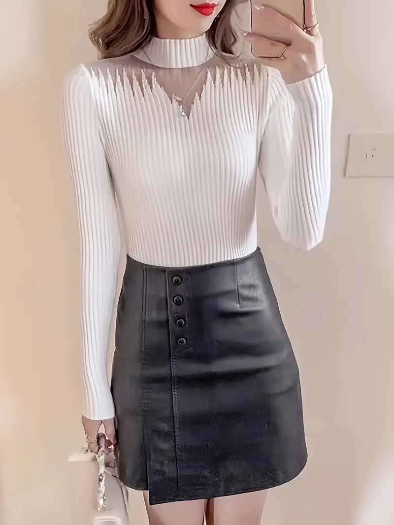 Klea - Elegant Rib Knit Top