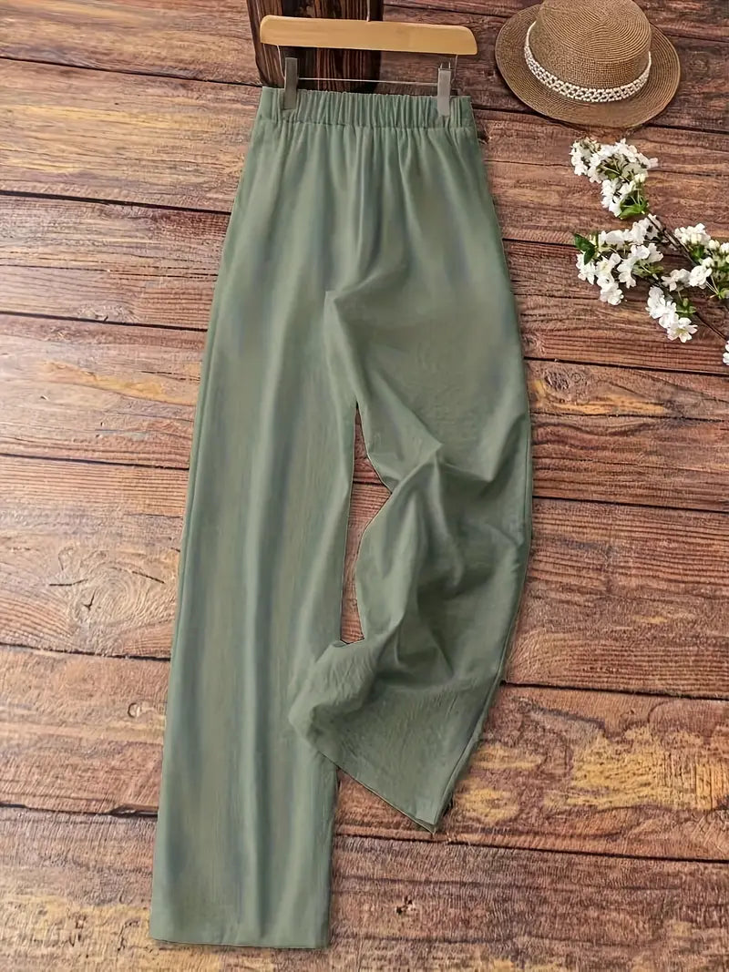 Xavendra - Stylish Wide Leg Embroidered Pants