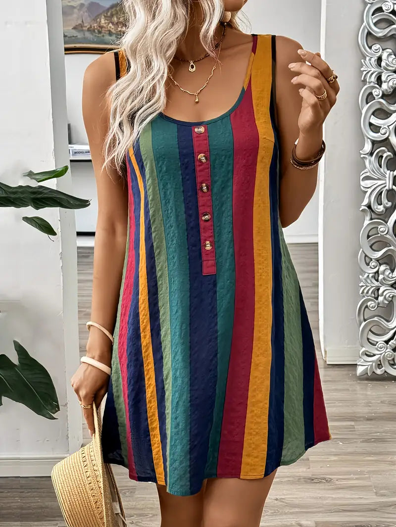 Aishia – Multicolor Striped Mini Dress
