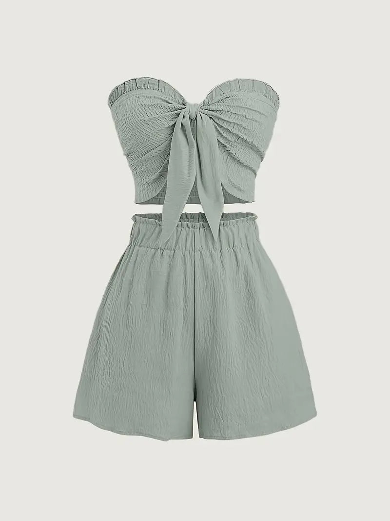 Ivigail – Structured Bandeau Set with Bow