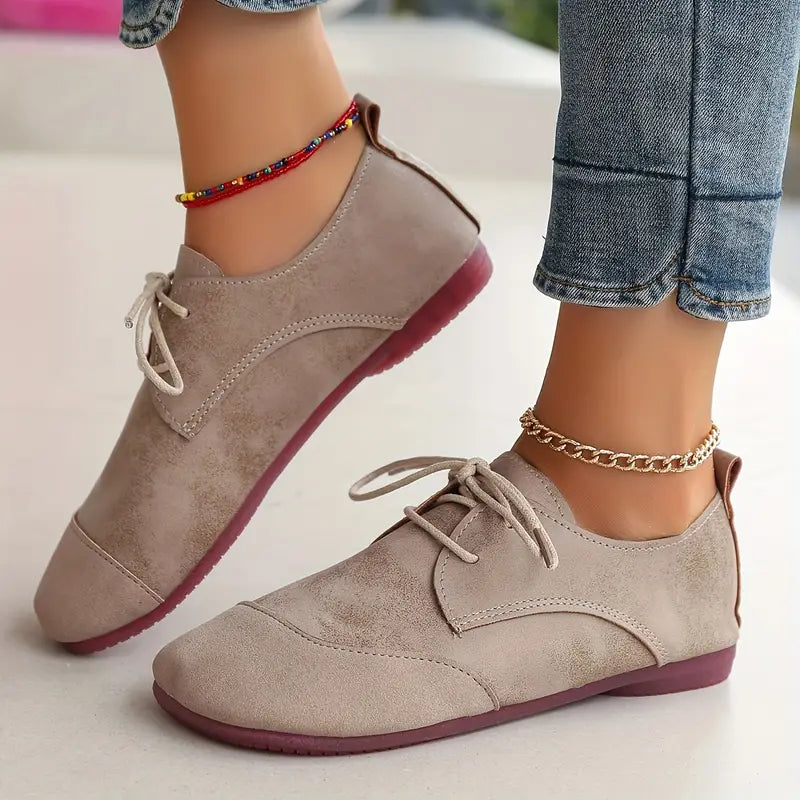Elvessa – Stylish Lace-up Shoes Made of Oxford Leather
