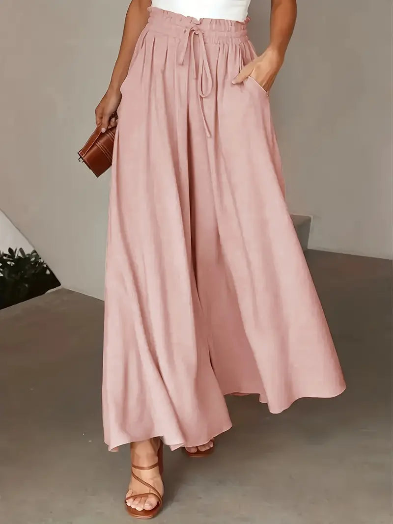 Bethy – High Waist Drawstring Wide-leg Trousers