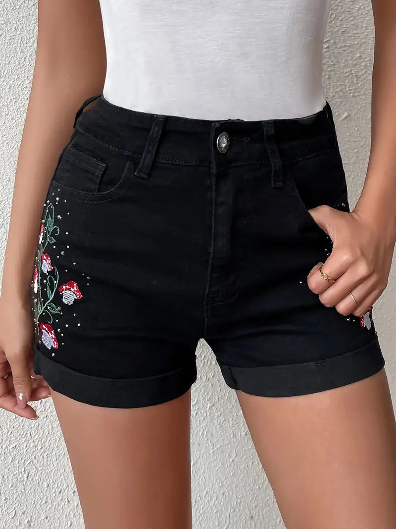 Zephyria – Stylish High Waist Cotton Denim Shorts