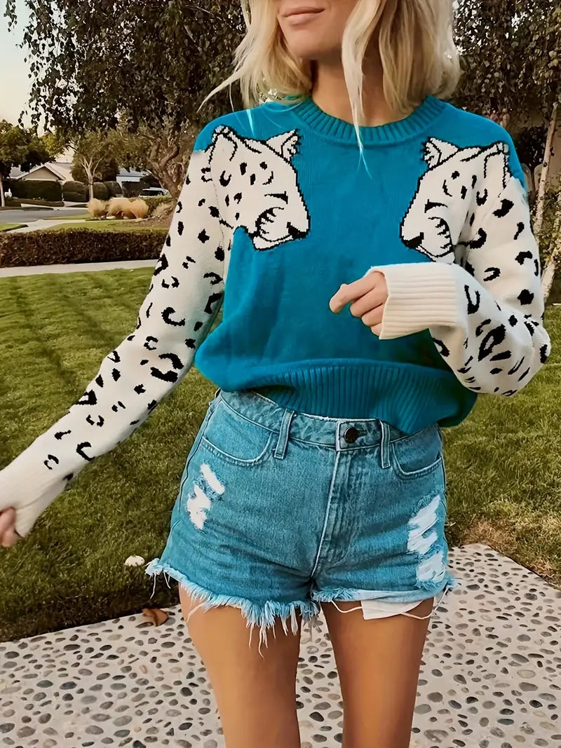 Brynlee – Vibrant Leopard Print Sweater