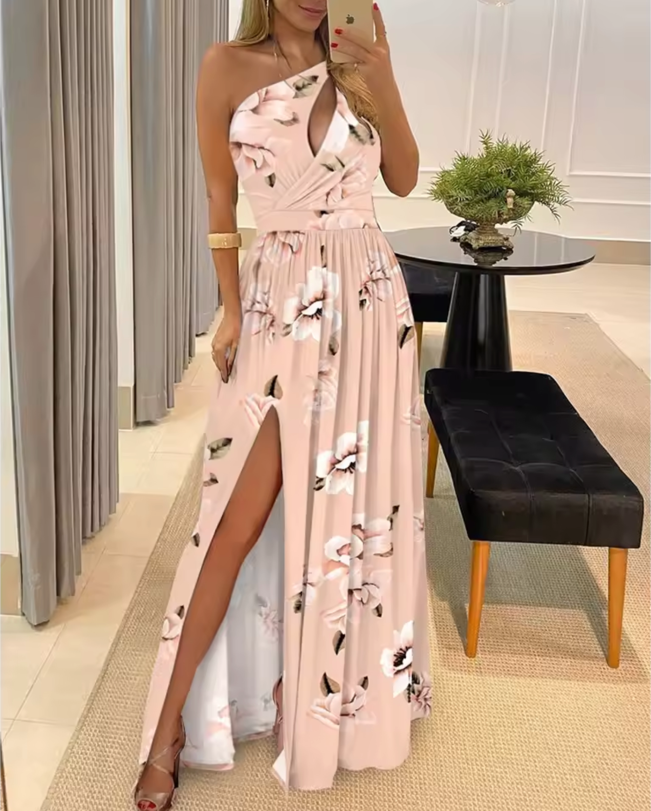 Calindra – Sexy One Shoulder Maxi Dress
