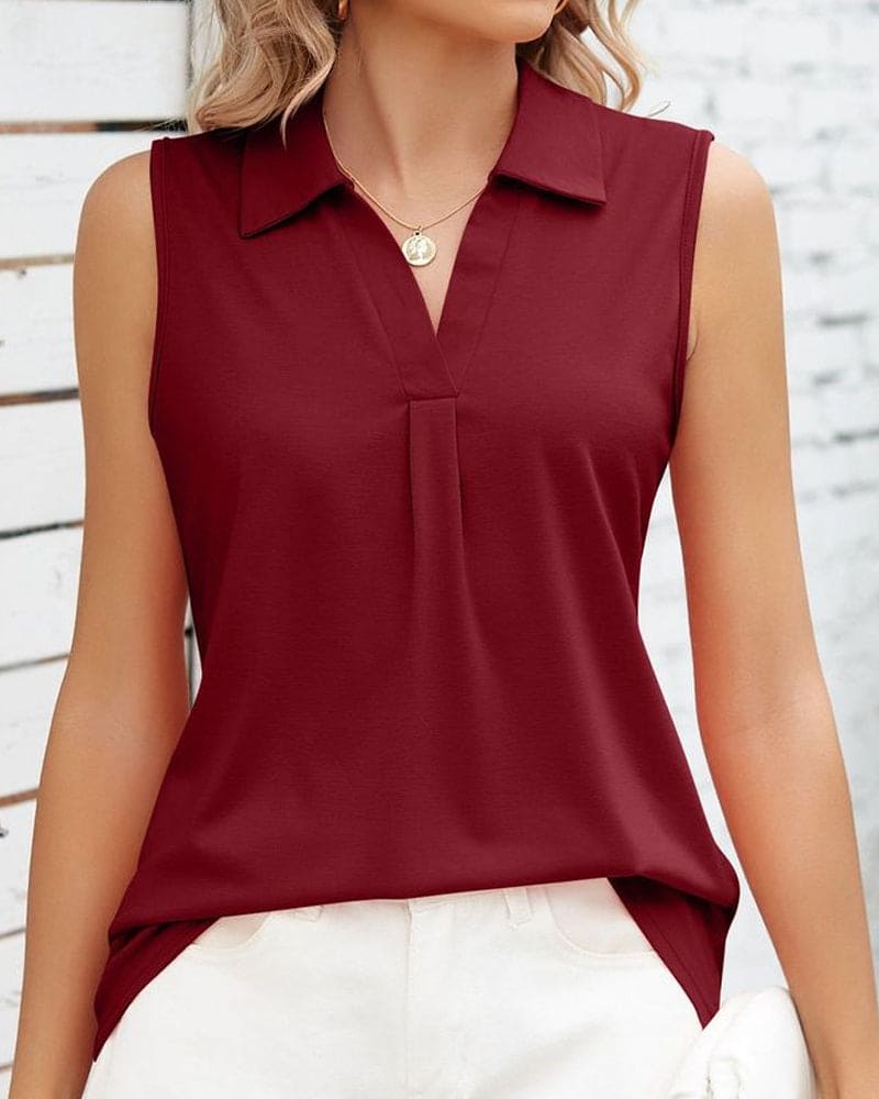 Pymela – Elegant Sleeveless V-neck Top