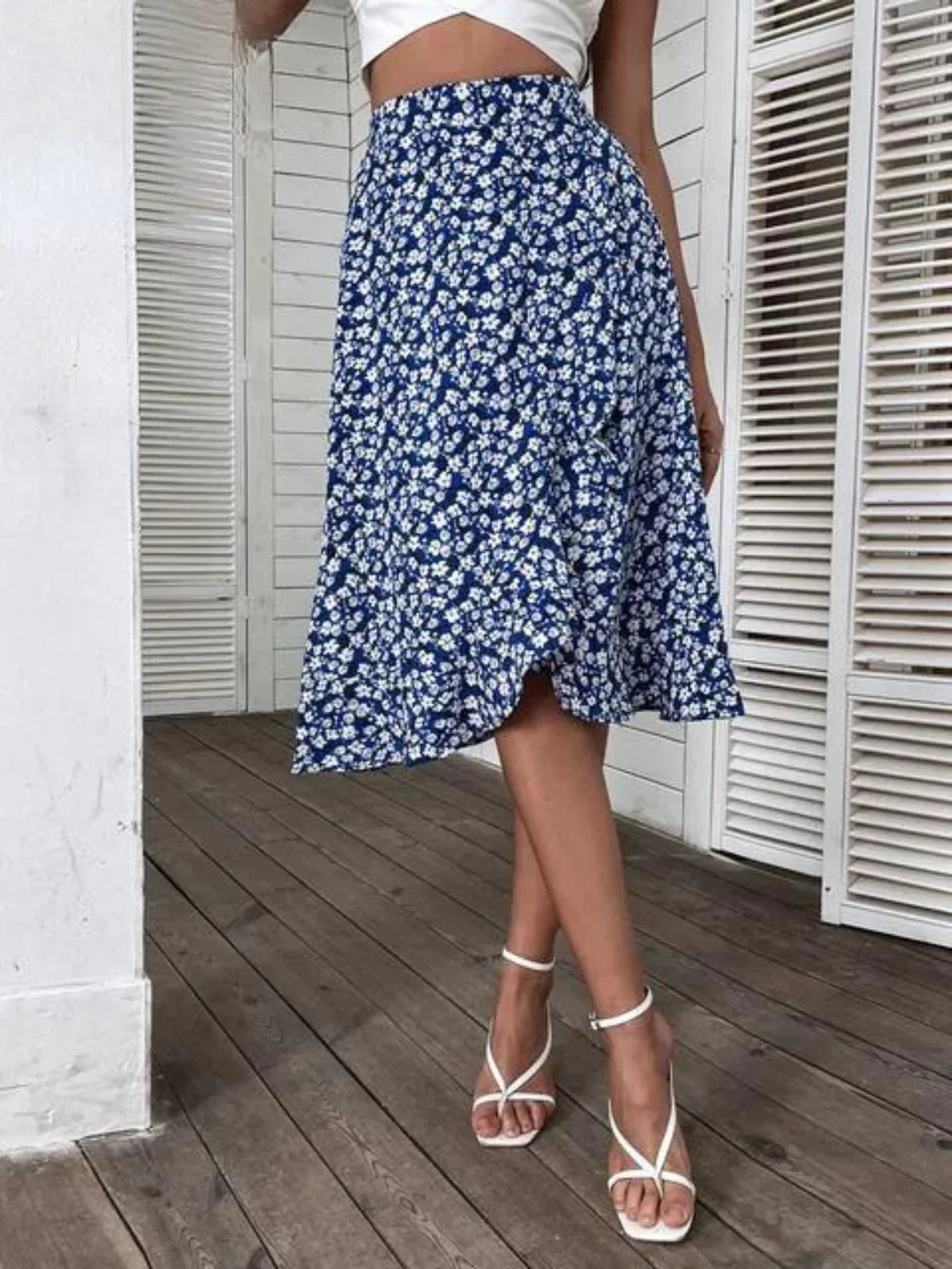 Avenelle - Floral Midi Skirt