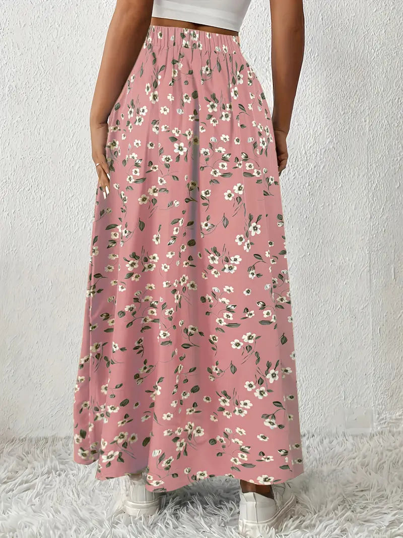 Louvina – Maxi Skirt with Floral Slit