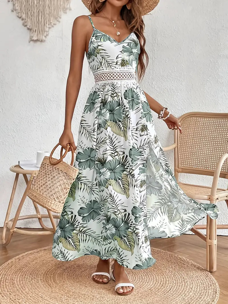 Fayora – Tropical Floral Print Maxi Dress