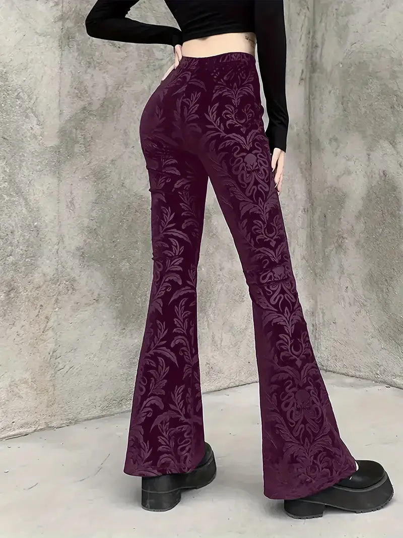 Lynna – High-waist Gothic Print Pants