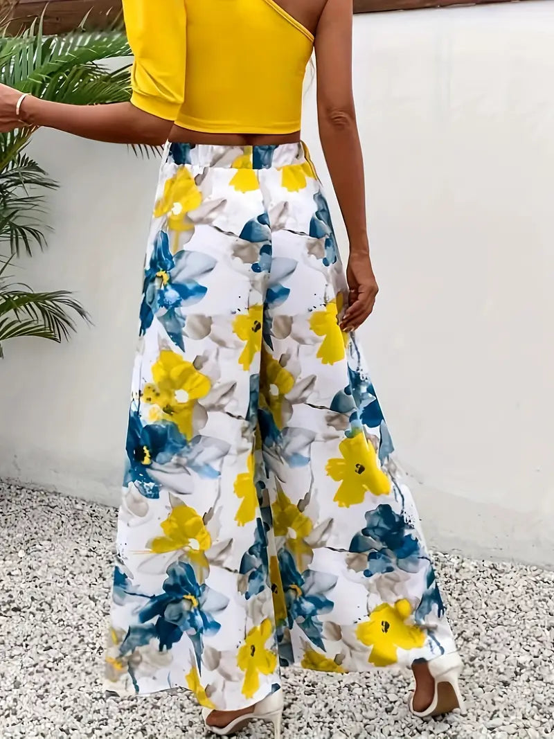Syvaris – Wide Trousers with Floral Pattern