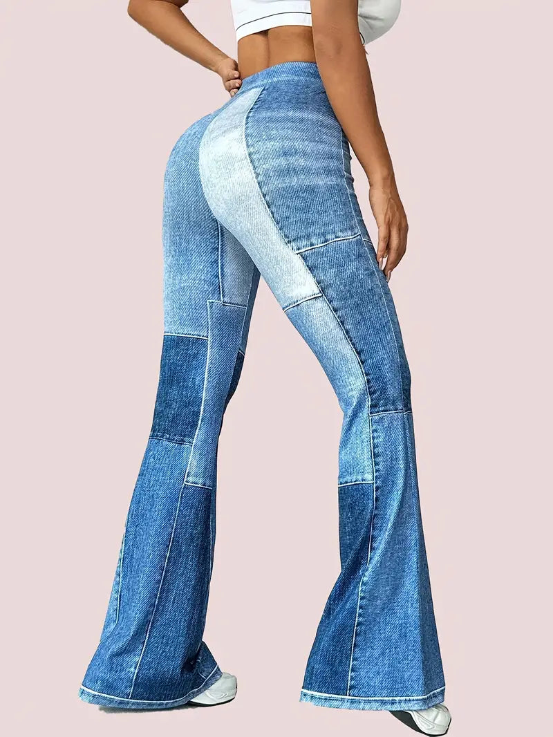 Elyssara - Stylish Patchwork Flared Trousers