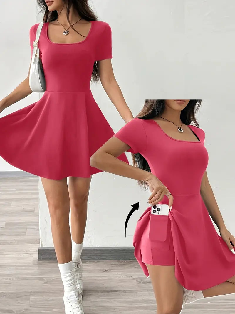 Gudrun – Chic Skater Dress with Shorts and Pocket