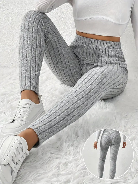 Elvida – High-waisted Ribbed Leggings