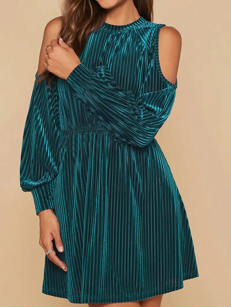 Ingrid – Pleated Velvet Dress