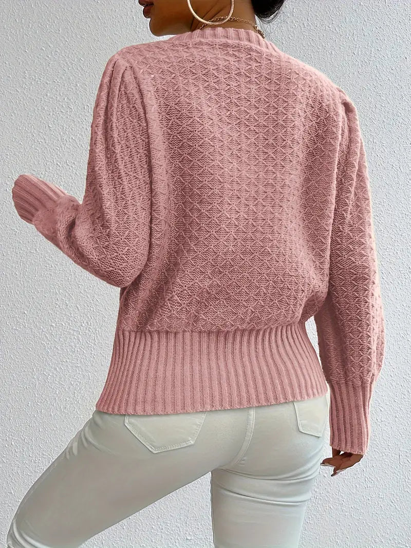 Charmela – Elegant Puff Sleeves Sweater