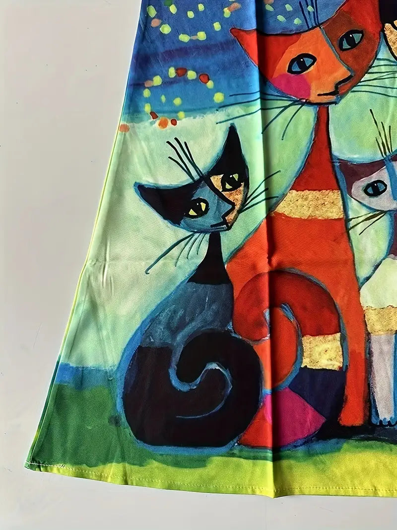 Nyraia – Colorful Artistic Printed Sleeveless Dress