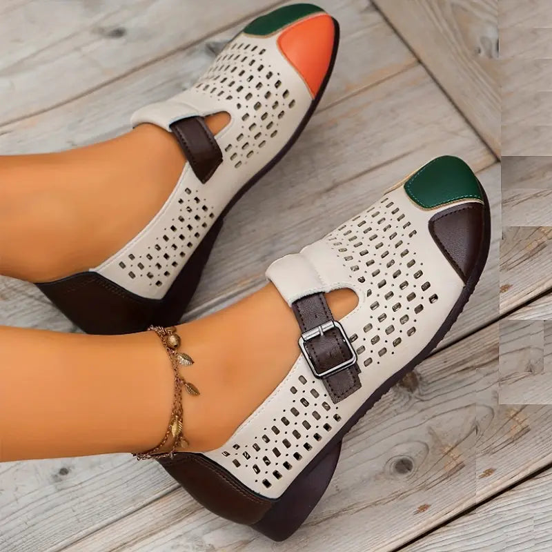 Gisandria – Unique Perforated Flat Shoes