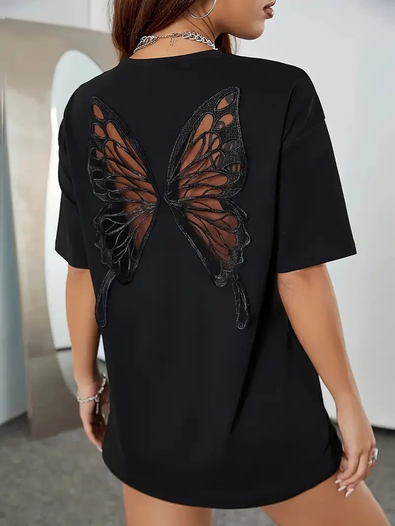 Melina – Cotton Butterfly Mesh Shirt