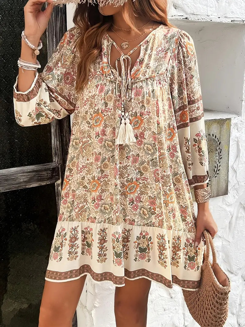 Sabelle – Vintage-style Floral Mini Dress