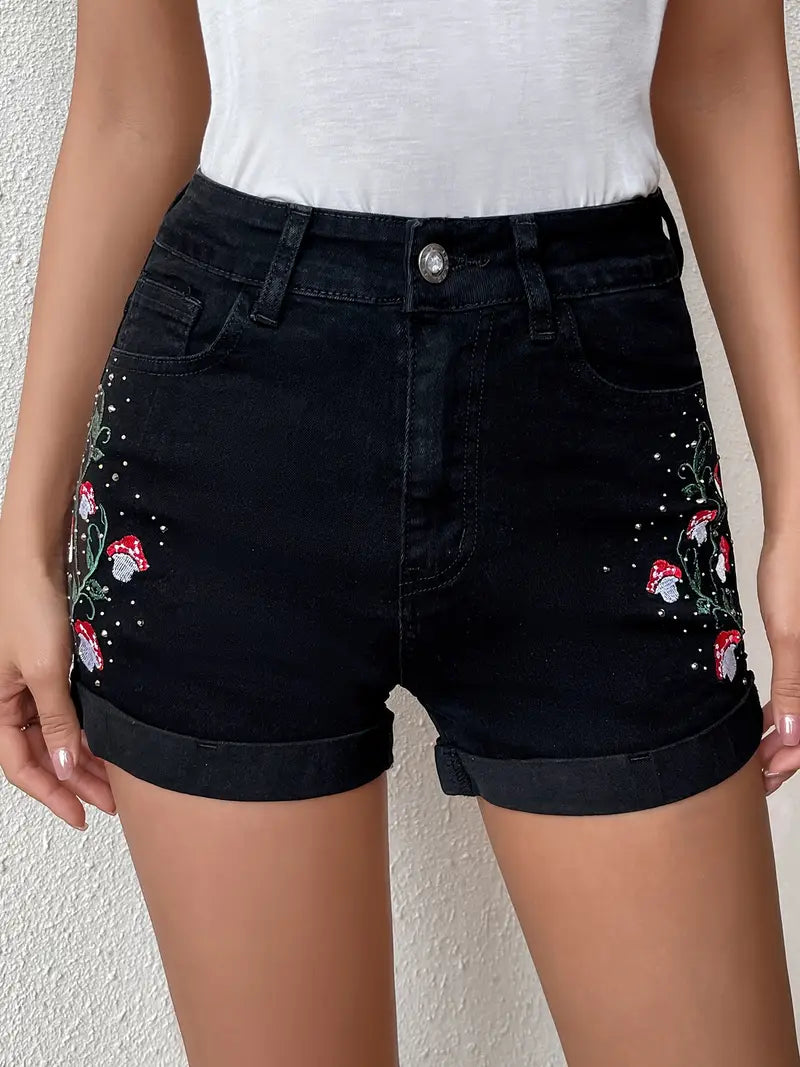 Zephyria – Stylish High Waist Cotton Denim Shorts