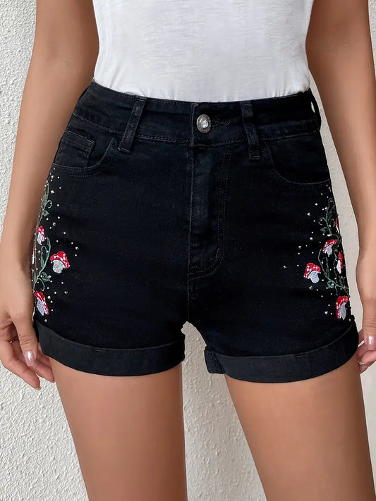 Zephyria – Stylish High Waist Cotton Denim Shorts