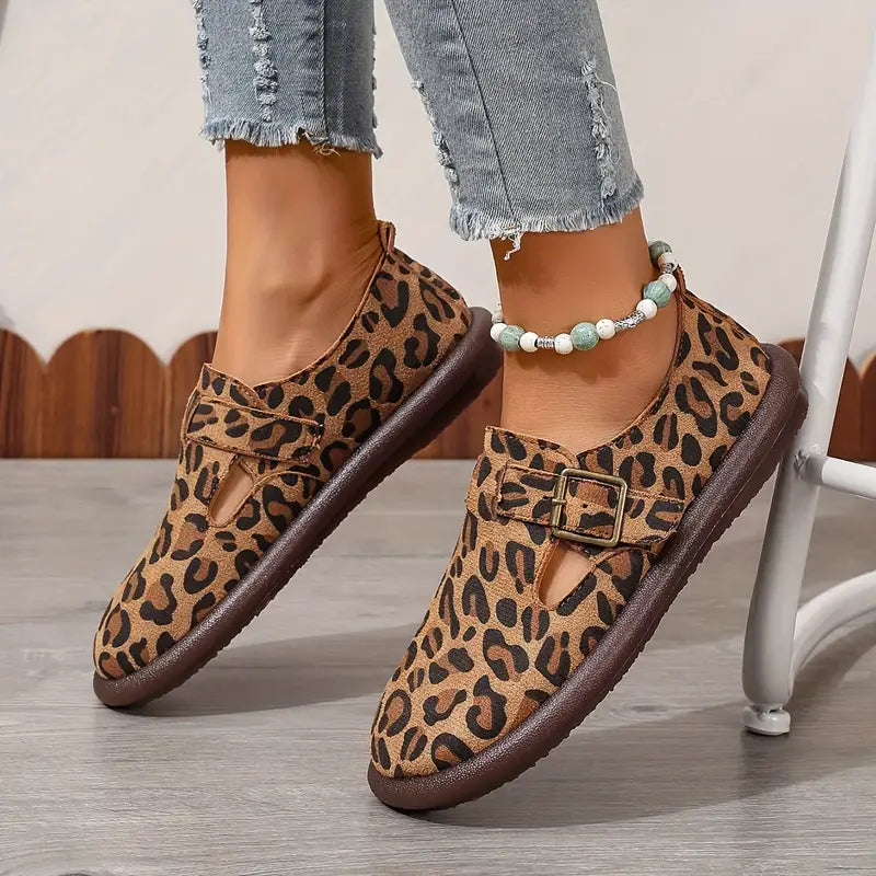 Avarielle – Elegant Casual Shoes with Leopard Print