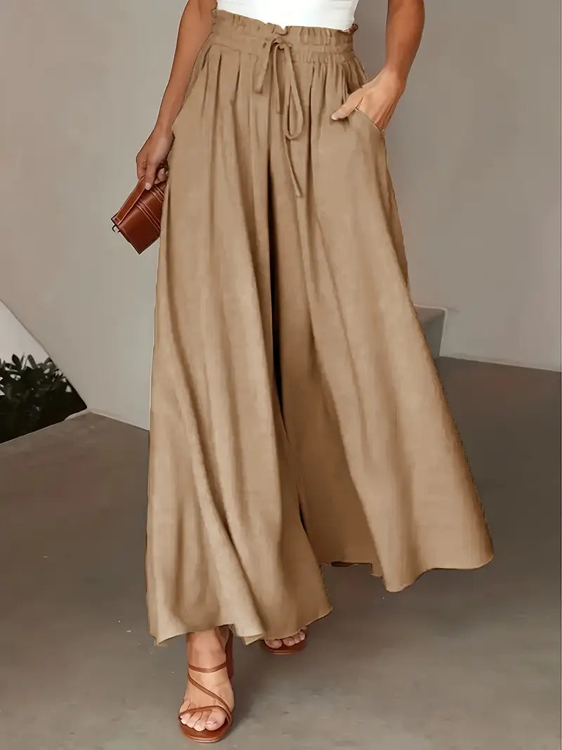 Bethy – High Waist Drawstring Wide-leg Trousers