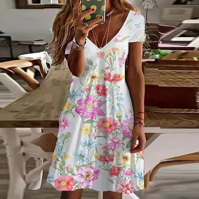 Eryss – Charming V-neck Short Sleeves Dress