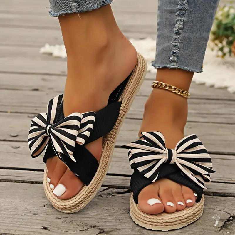 Sonja – Playful Bow Slippers